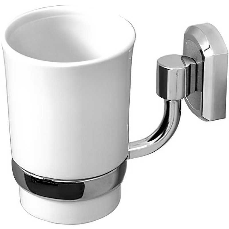Стакан для зубных щеток WasserKRAFT  хром - белый K-28128 - 0