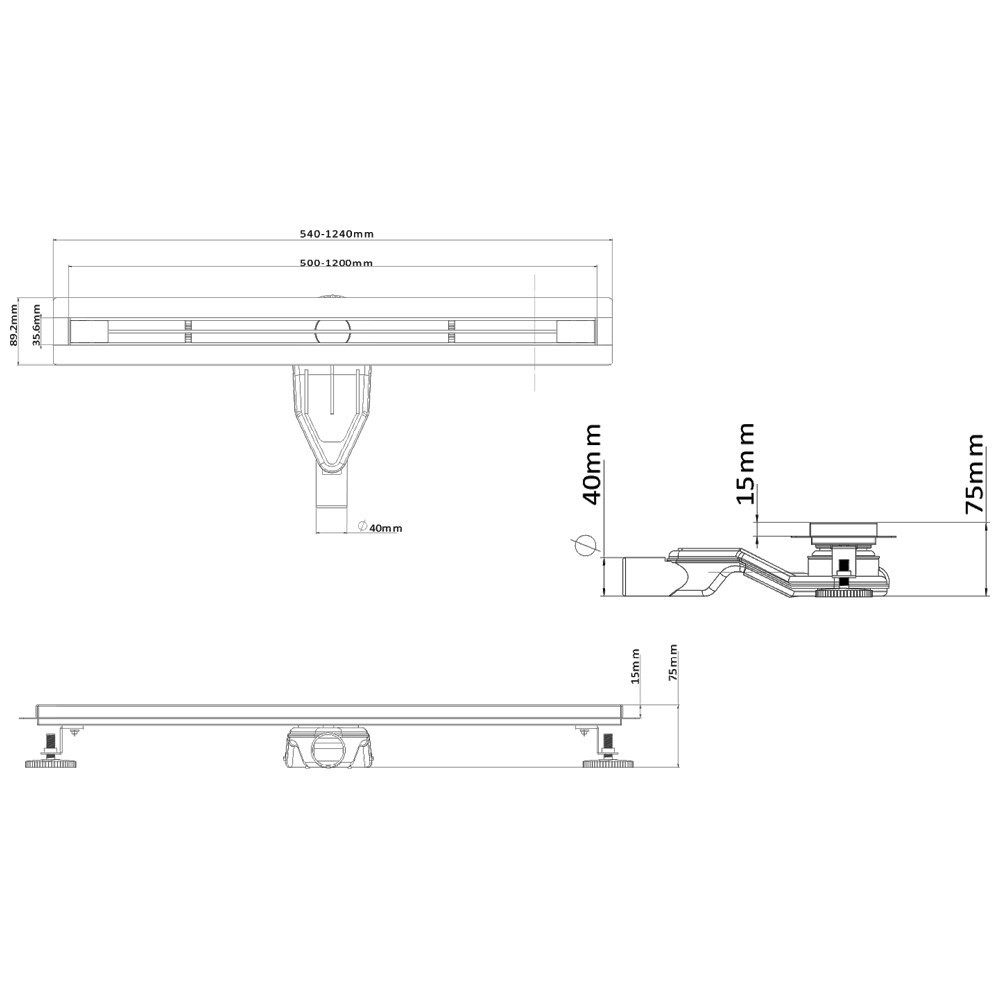Душевой лоток Esbano Slim 70 золото матовый ESTRSLMLINE70SG - 1