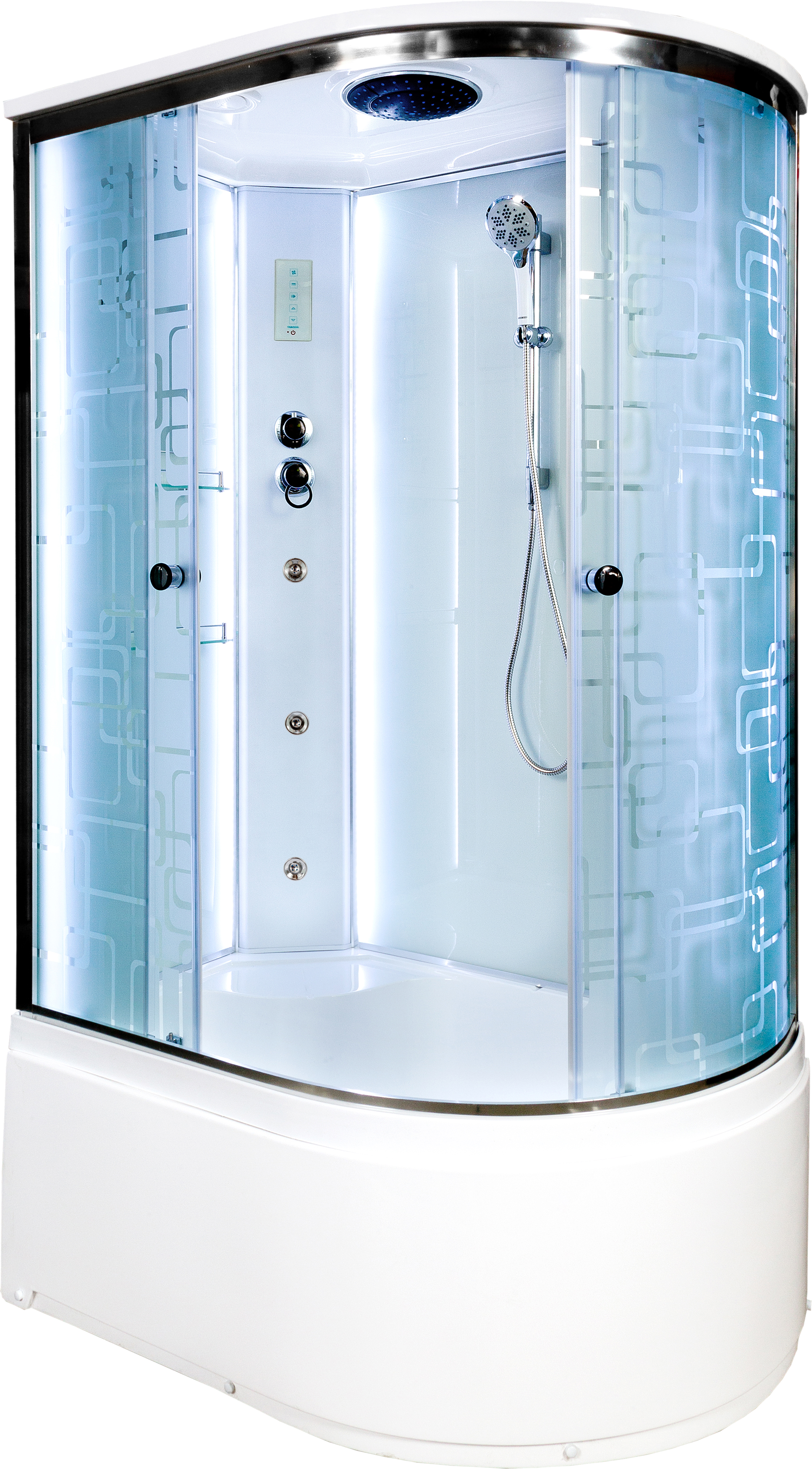 Душевая кабина DETO EM4511LLED+GM с высоким поддоном, с сиденьем - 0