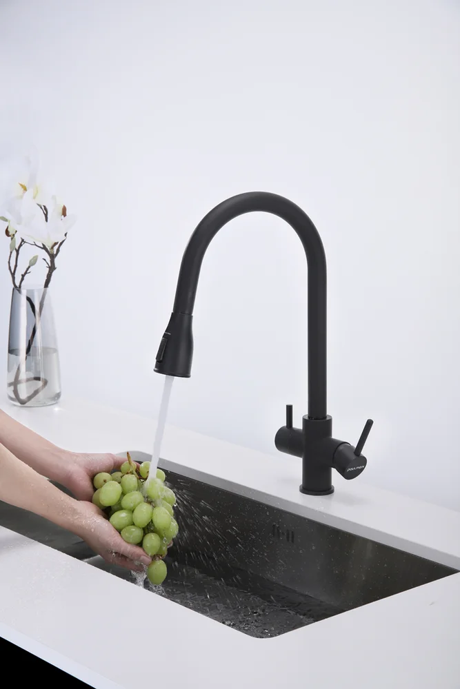 Смеситель для кухни Paulmark Lange темно - серый матовый La214212-401 - 3