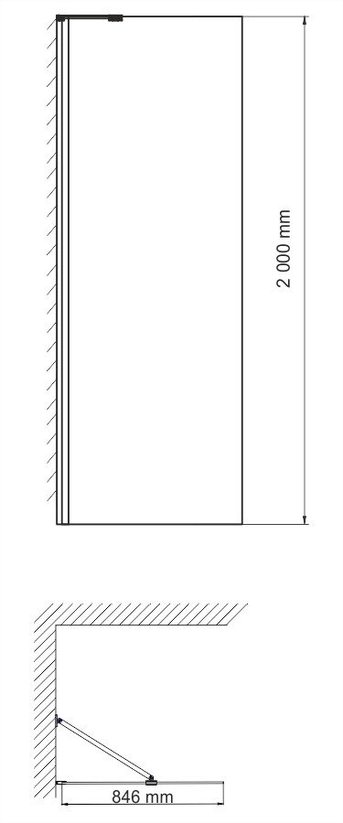 Душевая перегородка Wasserkraft Aller 10H07-RP90 90 см - 2