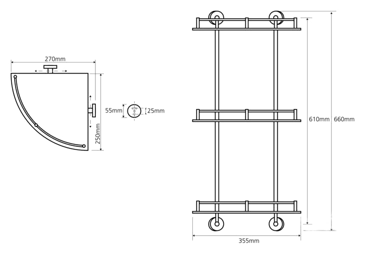 Стеклянная полка Bemeta OMEGA  104202152 - 1