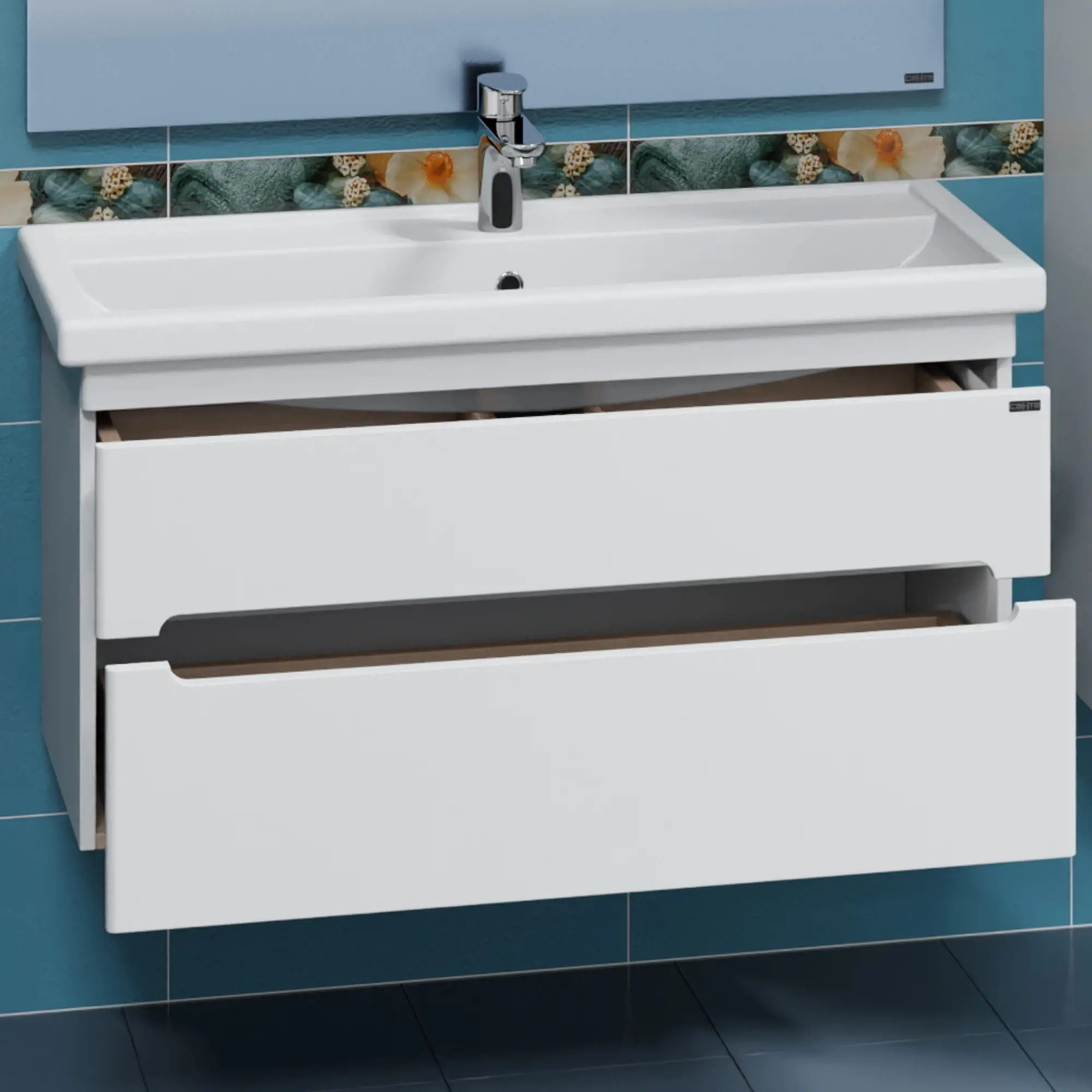 Тумба под раковину подвесная Санта Лондон 100 белый 224040 - 3