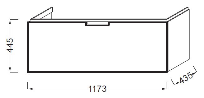 Тумба для комплекта Jacob Delafon Reve 120 белый лак, 1 ящик  EB1133-G1C - 2