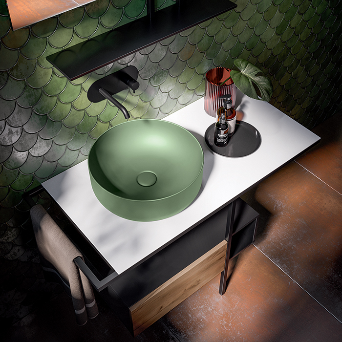 Раковина накладная Kerasan Nolita 40 зеленый матовый  534411 - 1