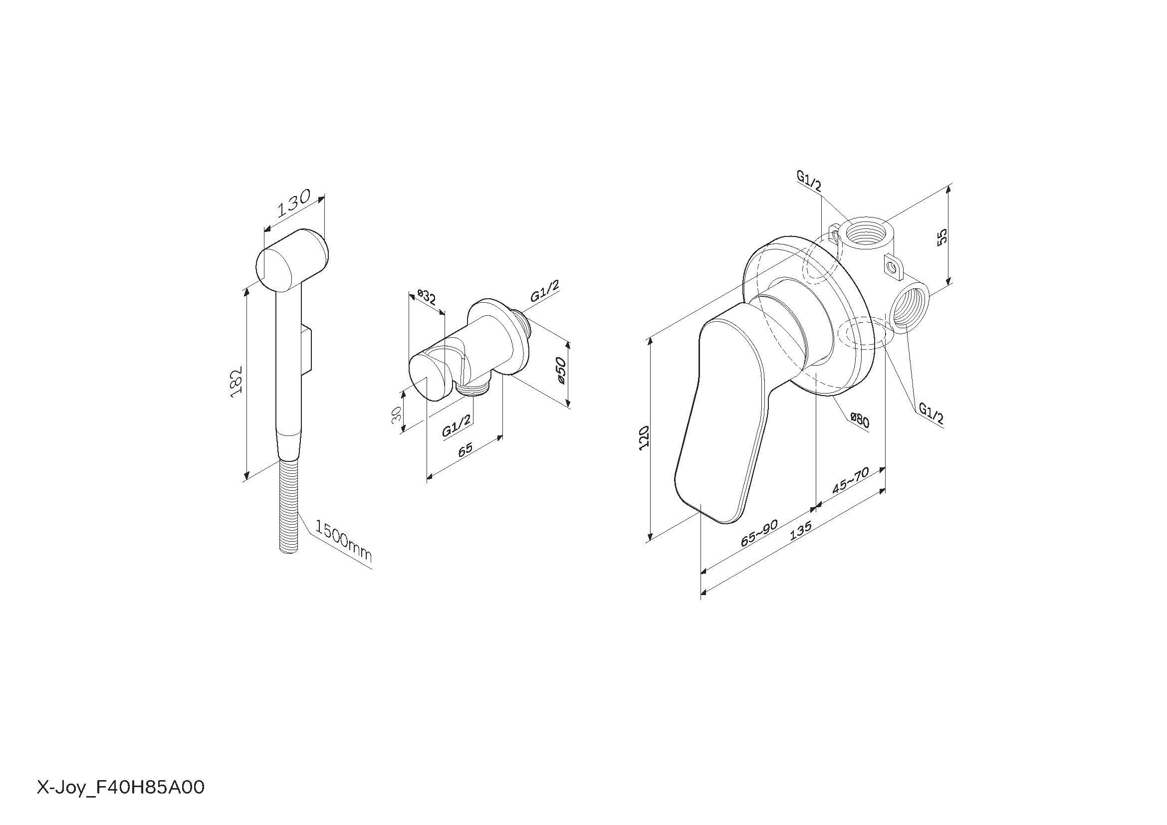 Гигиенический душ AM.PM X-Joy F40H85A00 со смесителем - 9