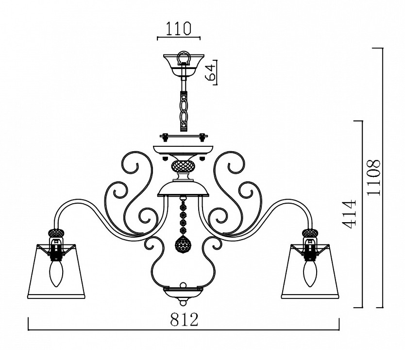 Подвесная люстра Freya Driana FR2405-PL-08-BZ - 4