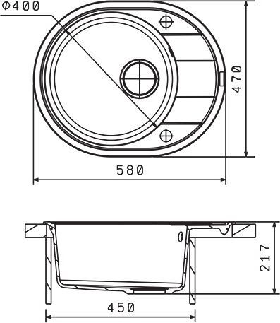 Мойка кухонная Florentina Родос 580 бежевый 20.240.B0580.104 - 1