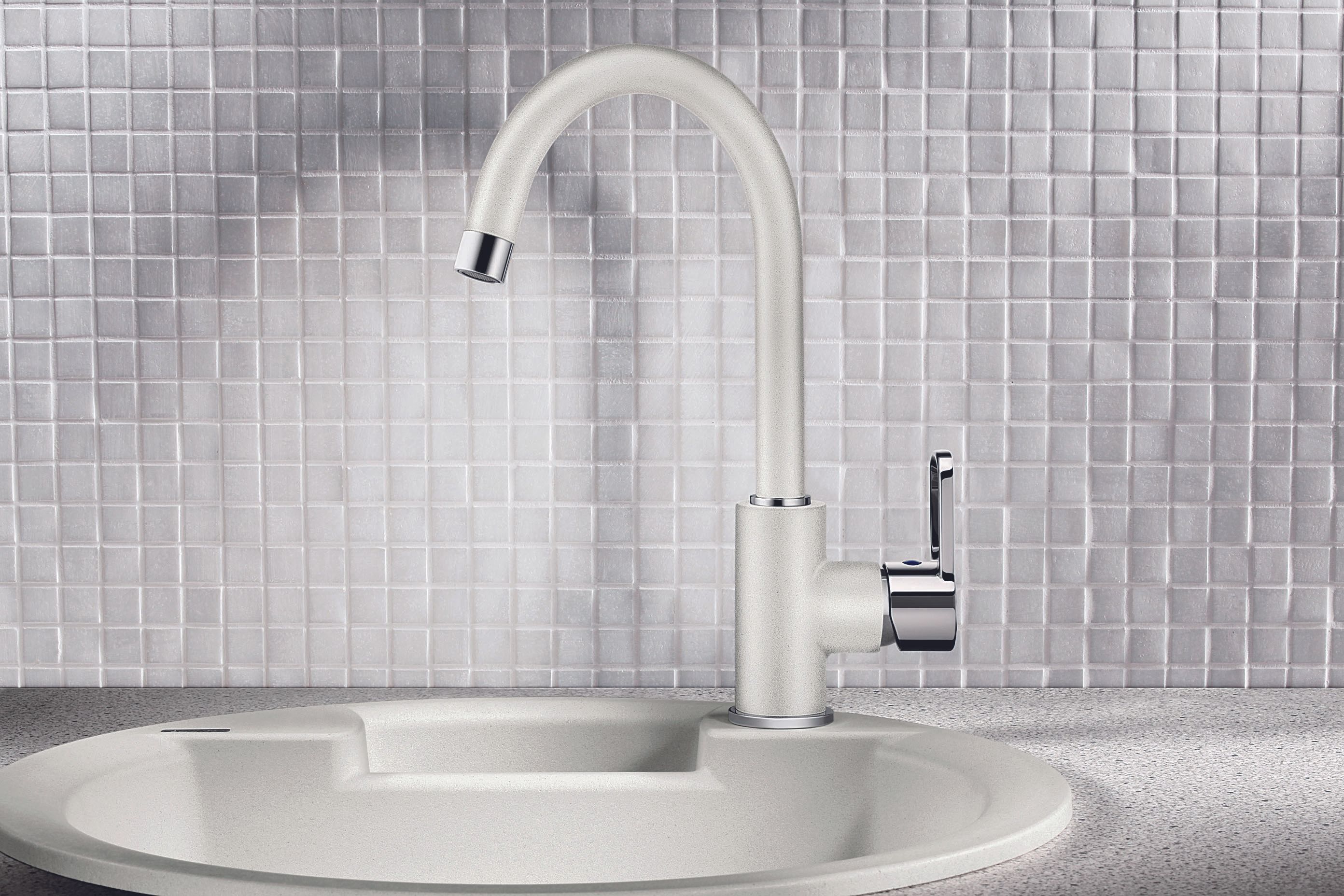 Смеситель для кухонной мойки Blanco Mida белый  524204 - 1