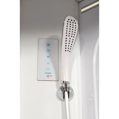 Душевая кабина Deto L 120х80 с гидромассажем, хром  L520RLED+GM - 7