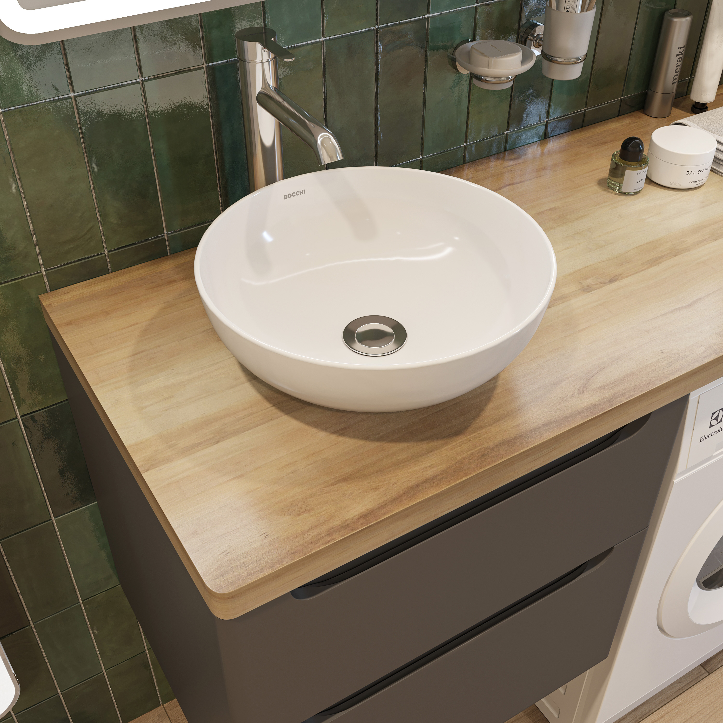 Тумба с раковиной STWORKI Берген 122 серая 566056 - 3