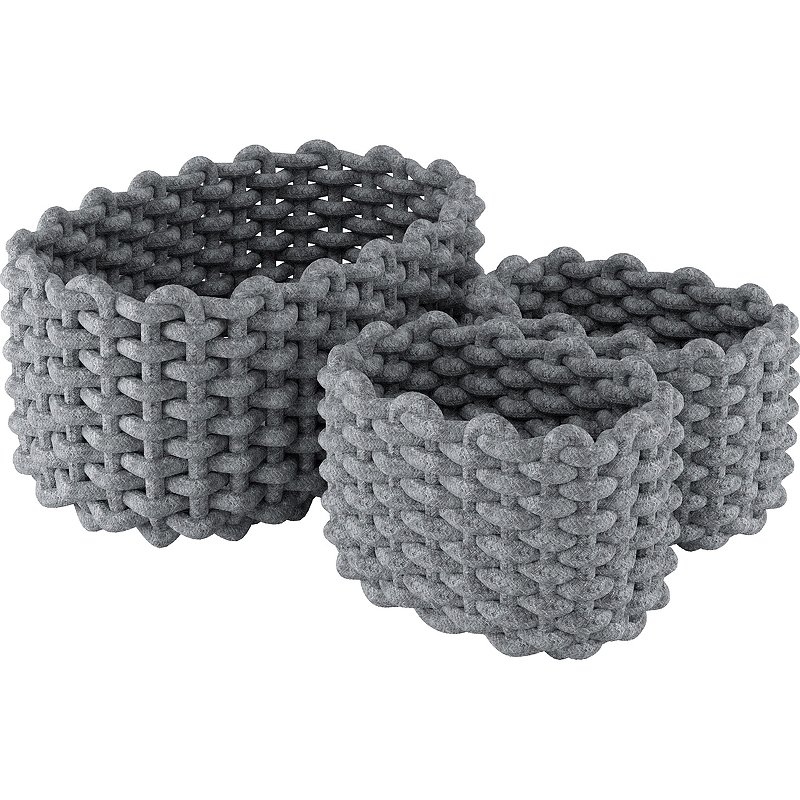 Набор корзин WasserKRAFT Mindel 60х15х23 WB-850 Set Серый - 0