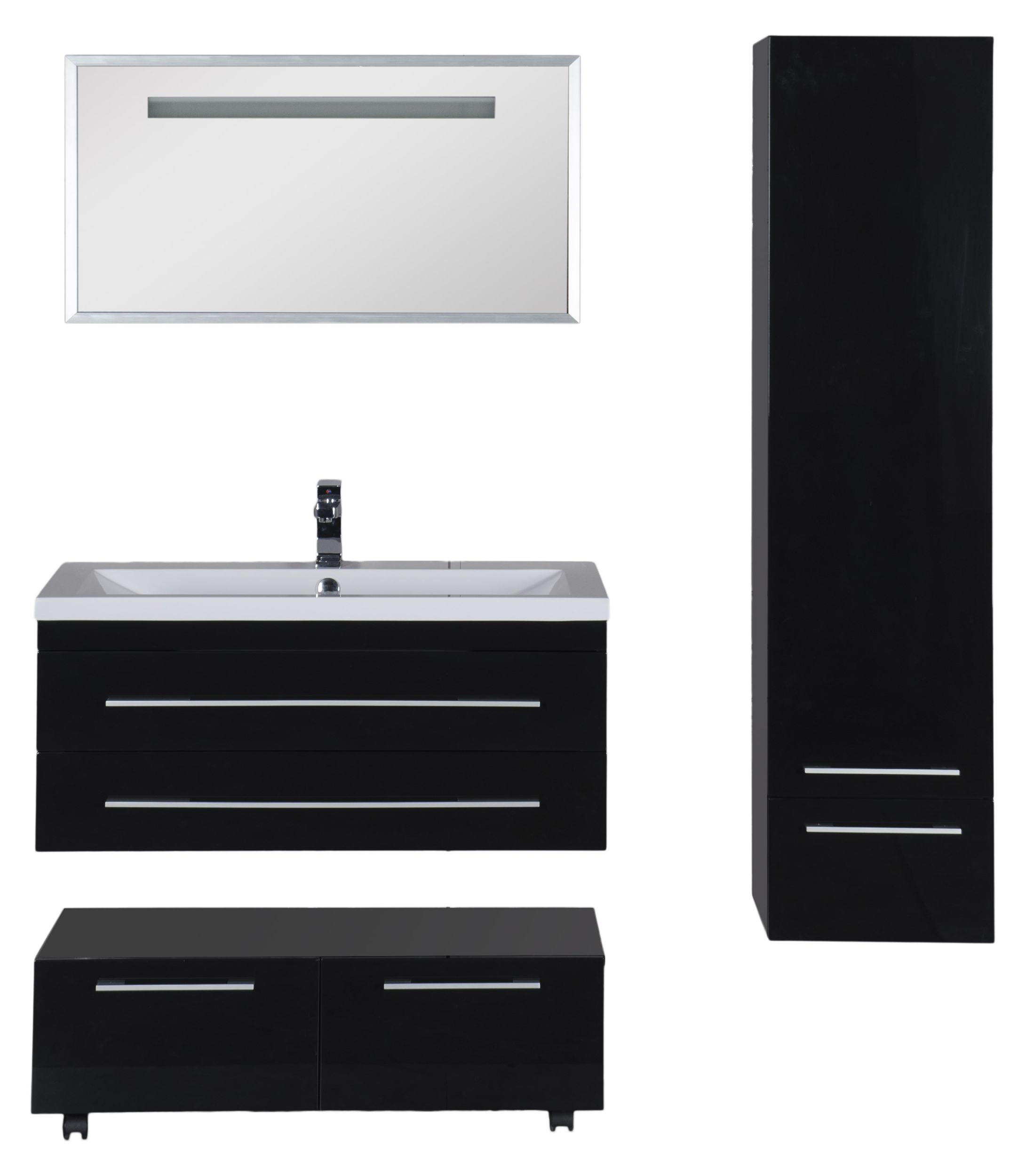 Тумба Aquanet Нота 100 подкатная, черная 170734 - 30