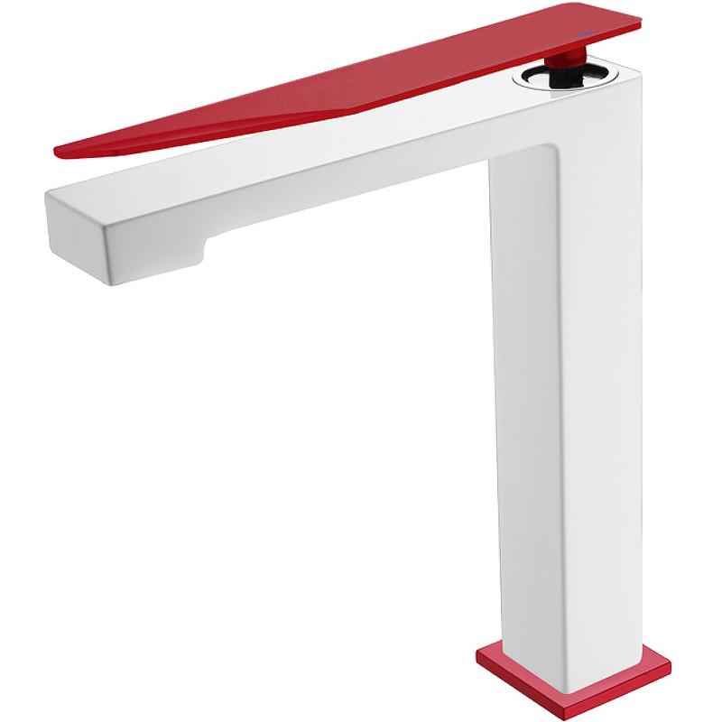 Смеситель для раковины Boheme Q белый с красным 142-WR.2 - 0