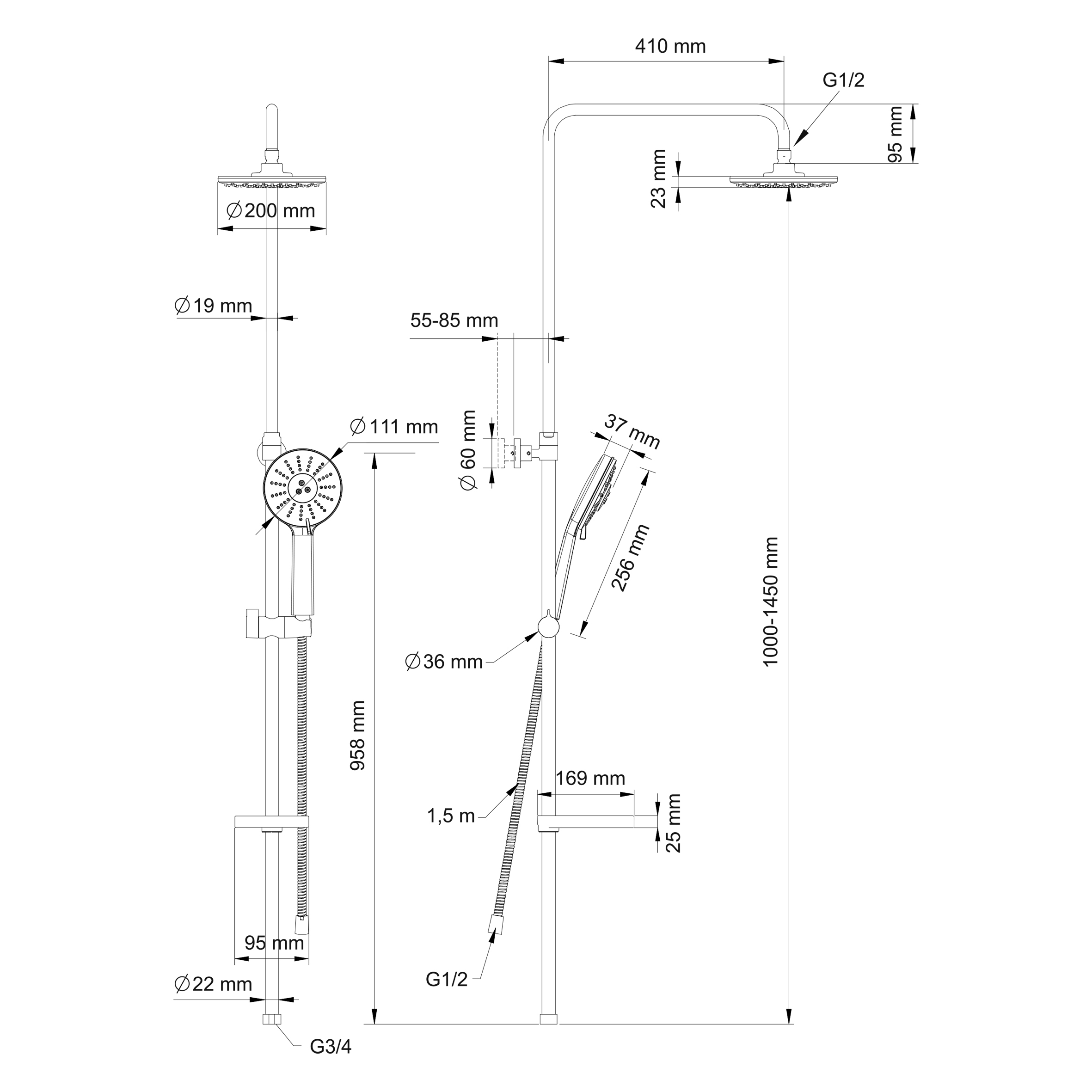 Swedbe Calypso семейный душ, 5062 - 10