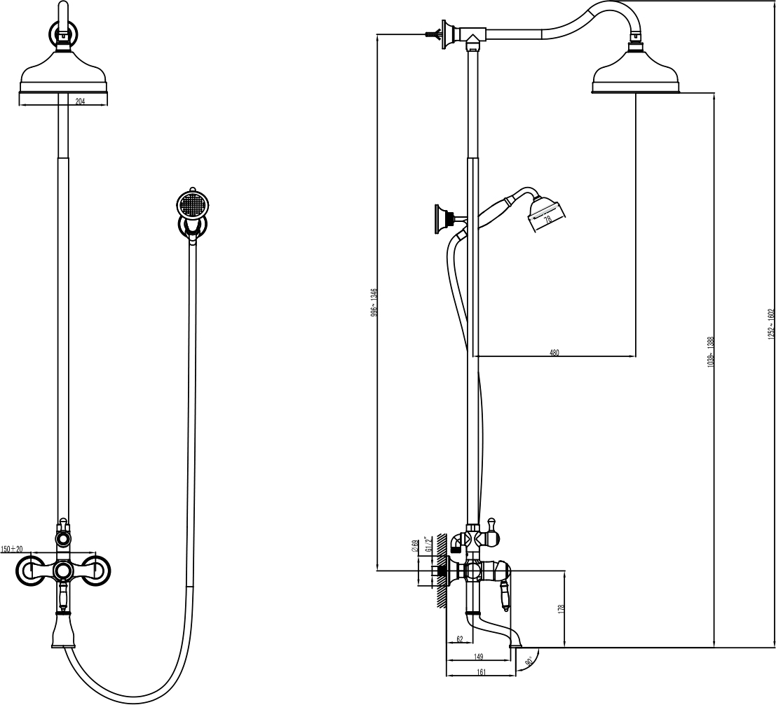 Душевая стойка Lemark Villa LM4862C - 1