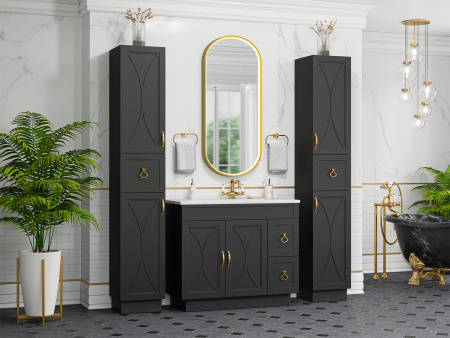 Шкаф-пенал Misty Амбра 35 правый черный матовый П-Амб050-021П - 2