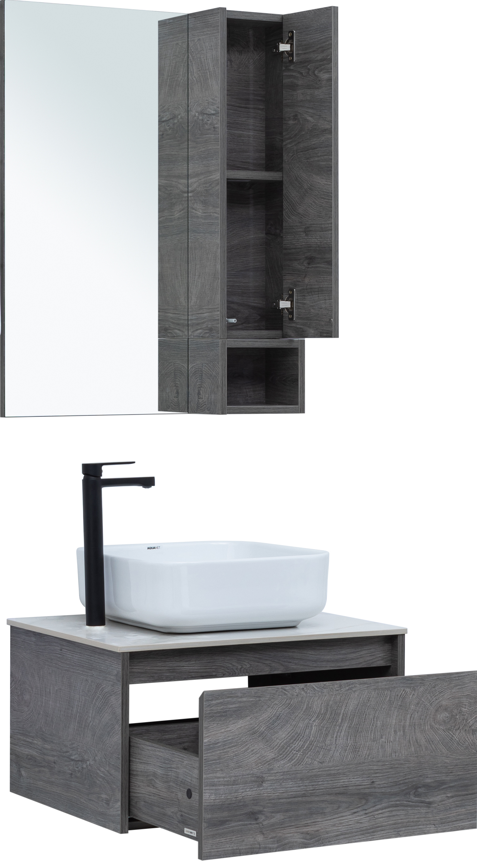 Тумба с раковиной STWORKI Карлстад 60 дуб рошелье, монте тиберио, с отверстием под смеситель в столешнице 425095 - 9