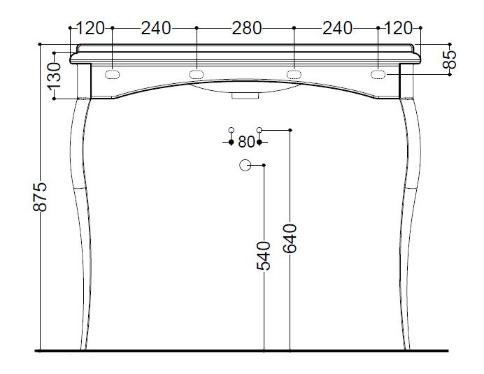 KERASAN Retro Ножки для консоли 1049K0 (комплект 2шт.), цвет хром 736090 cr - 2