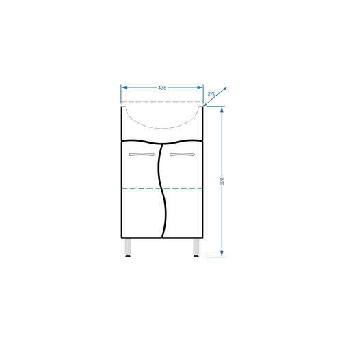 Тумба под раковину напольная Stella Polar Волна 50 белая SP-00001146 - 3