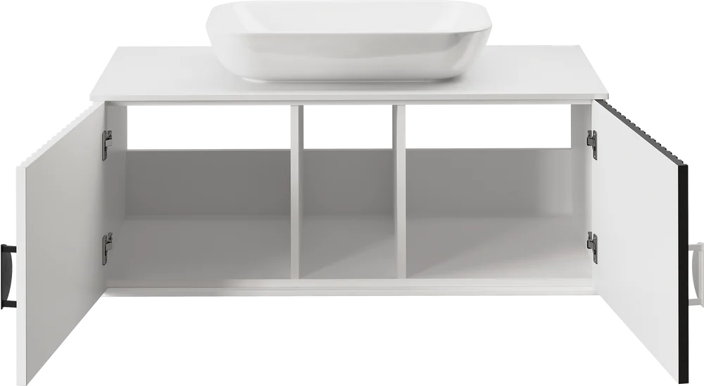 Тумба под раковину Brevita Richard 105 черно-белый  RICH-06105-24-01 - 2