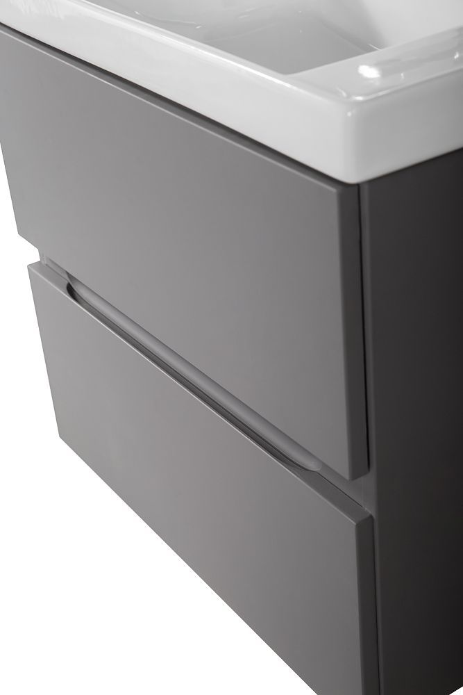 TECHNO База под раковину подвесная с двумя выкатными ящиками, Смоки софт AM-Techno-900-2C-SO-ZB815 - 2