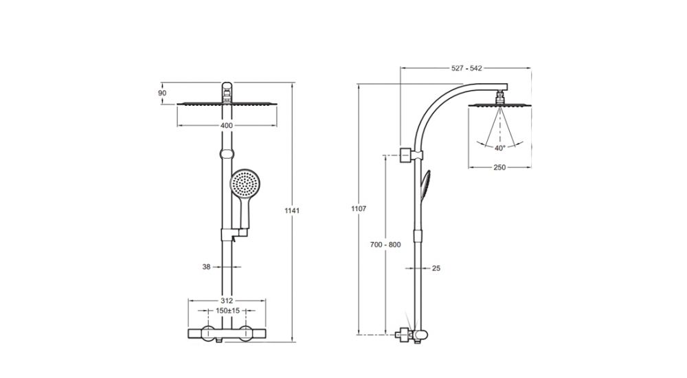 Душевая стойка Jacob Delafon Talan E20642-CP - 1