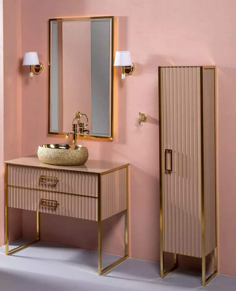 Шкаф-пенал Armadi Art Monaco L бежевый - золото 868-CPG-L - 3