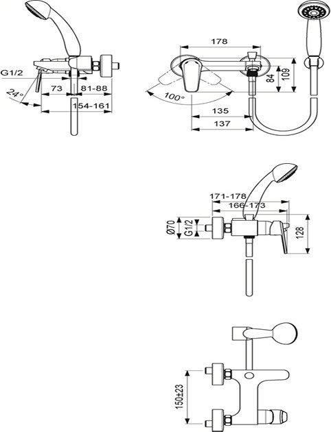 Смеситель для ванны Vidima Balance хром  BA267AA - 1