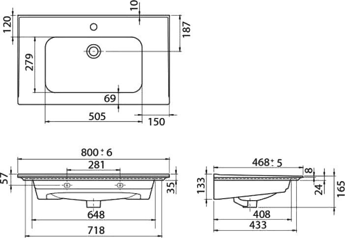Мебельная раковина Opadiris CeraStyle Blue 80 042300-u-01 - 1