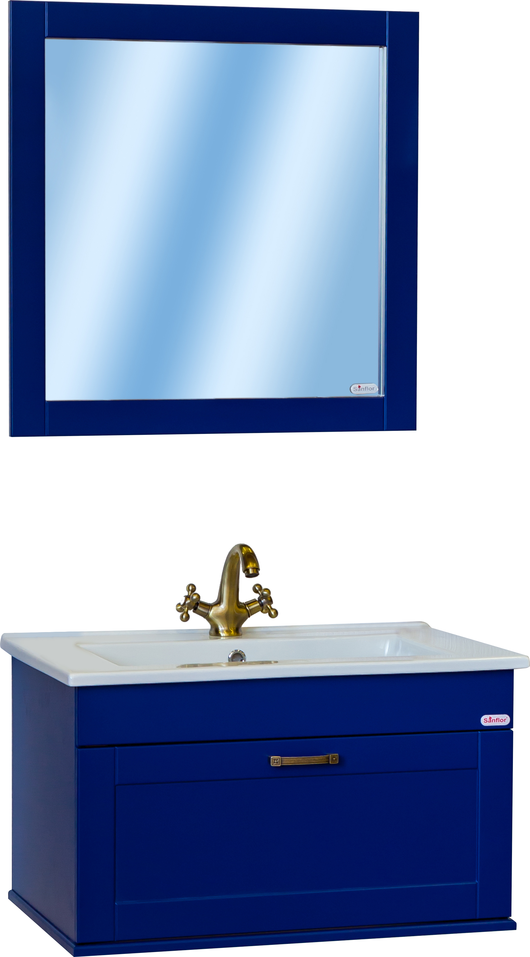 Мебель для ванной Sanflor Ванесса 75 подвесная, индиго - 0