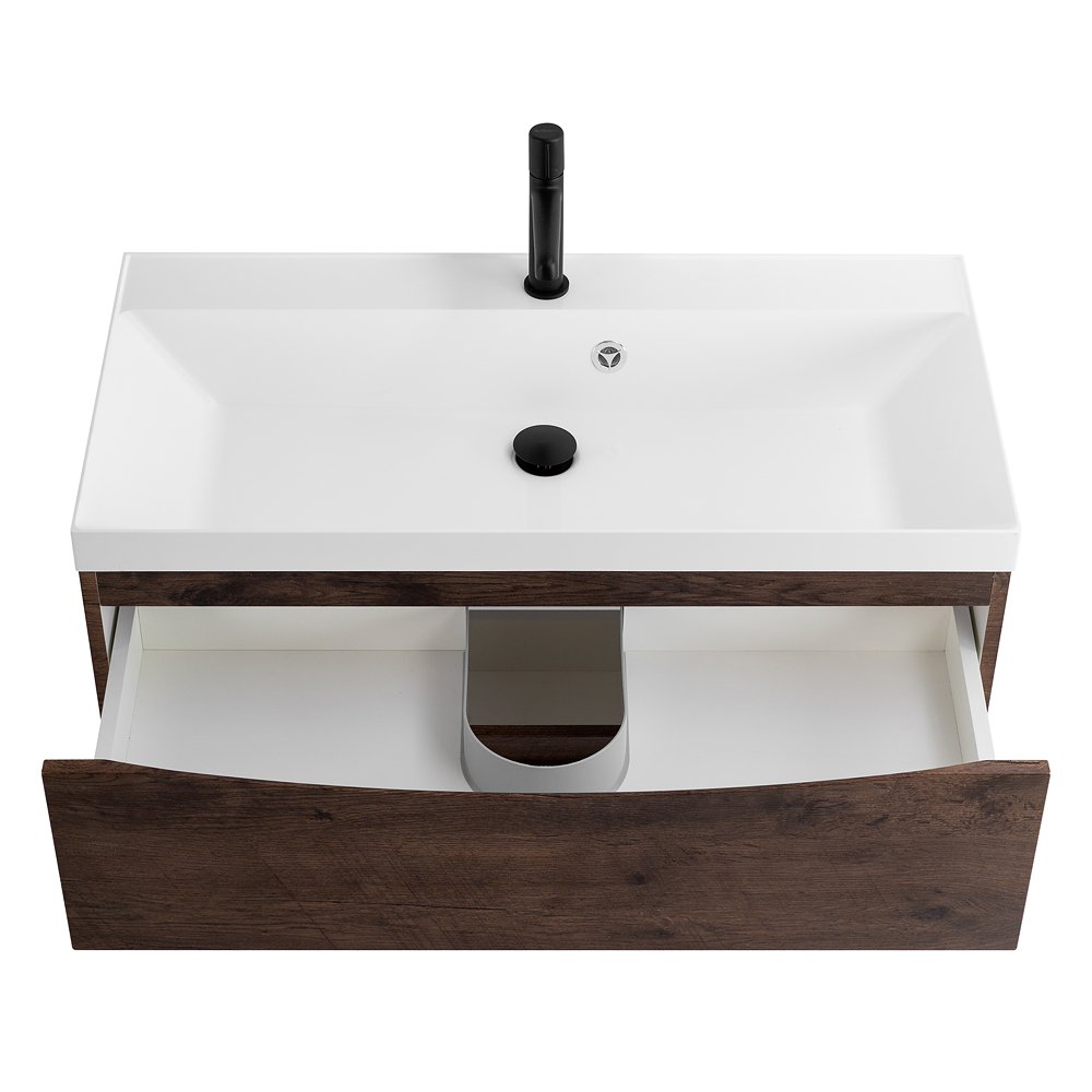 Тумба с раковиной Belbagno Marino 80 темное дерево  - 14