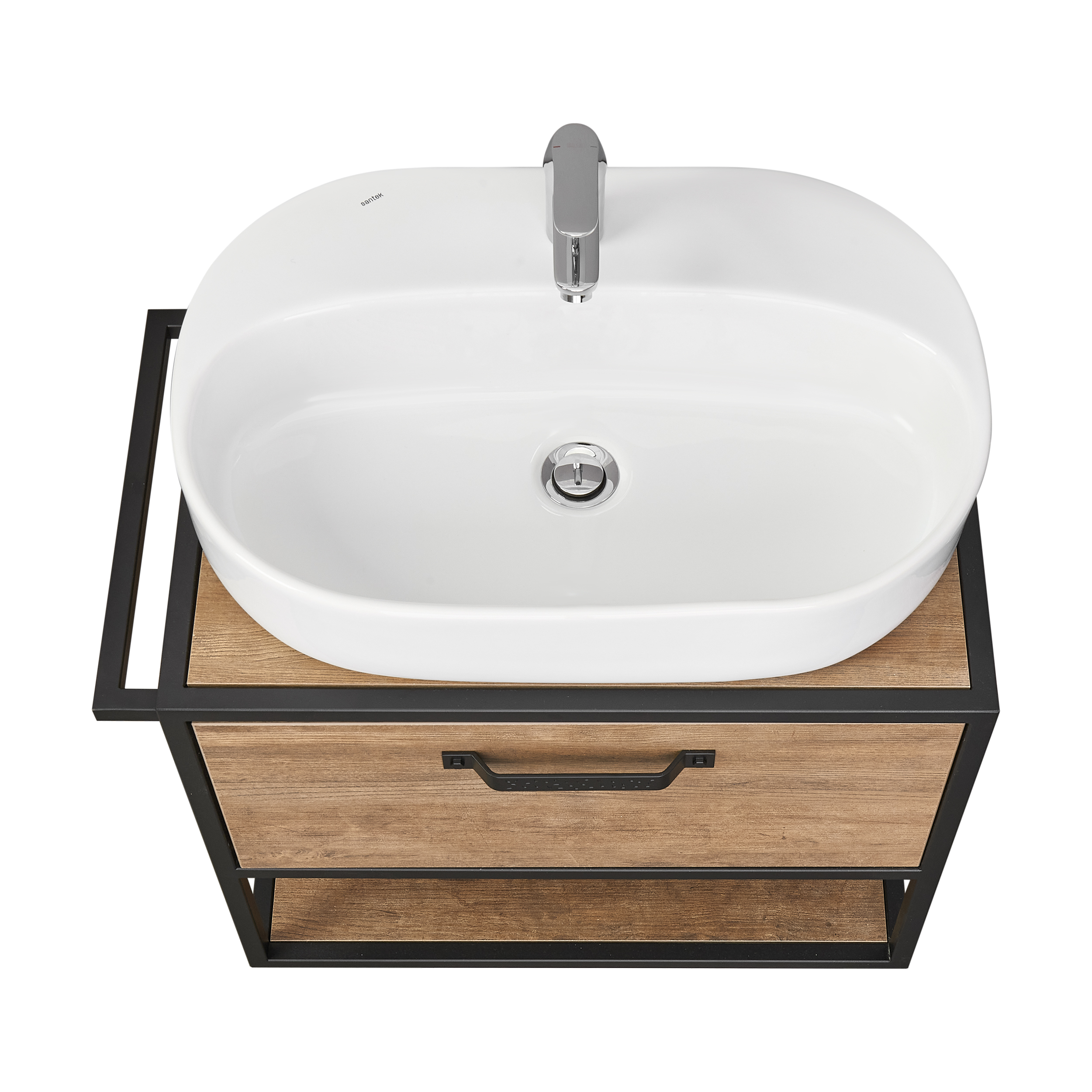 Тумба с раковиной Одри 62 Aquaton Лофт Фабрик 65 темное дерево 1A2423K1LTDY0 - 1
