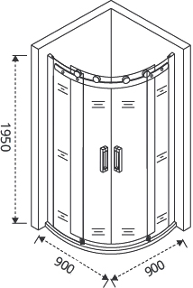 Душевой уголок Good Door Galaxy R-TD-90-C-B ГЛ00018 - 4
