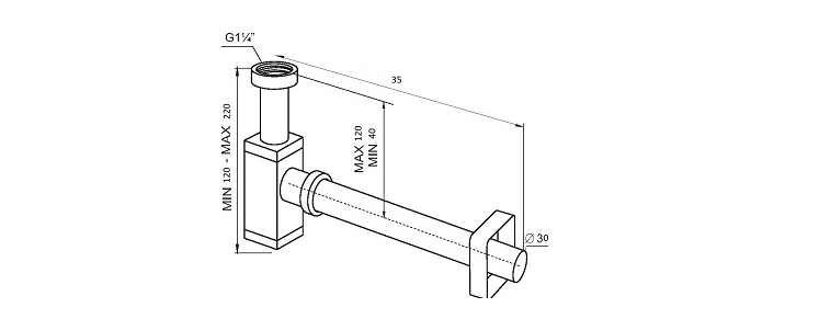 Сифон для раковины Ceramalux хром  С-045 - 3
