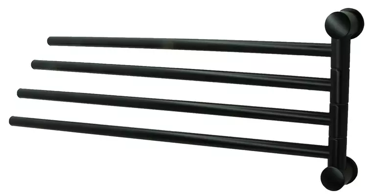 Полотенцедержатель четверной Wasserkraft черный матовый  K-1034B - 0