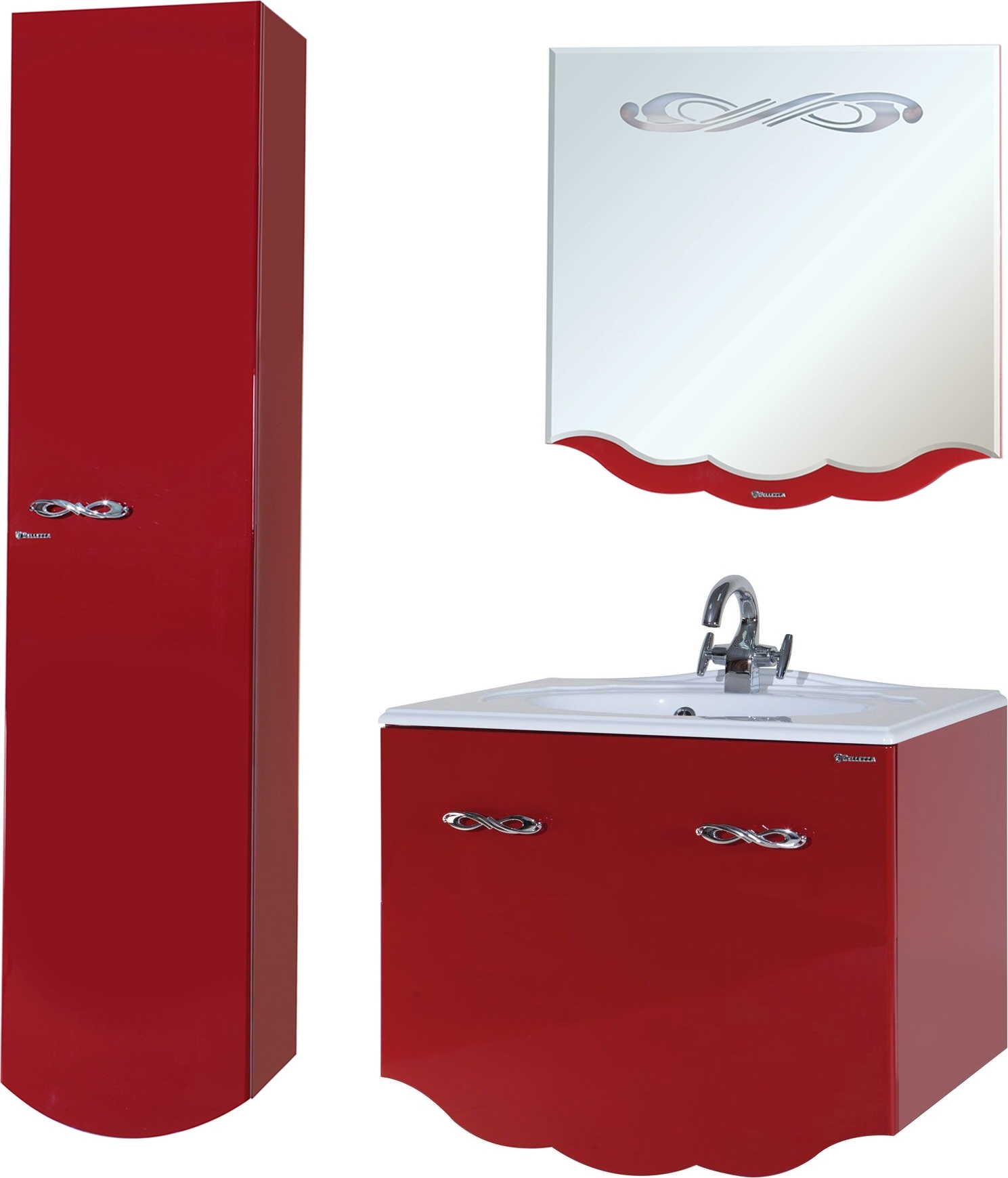 Тумба для комплекта Bellezza Версаль 100 красная 1 внутренний ящик 4631117130036 - 1
