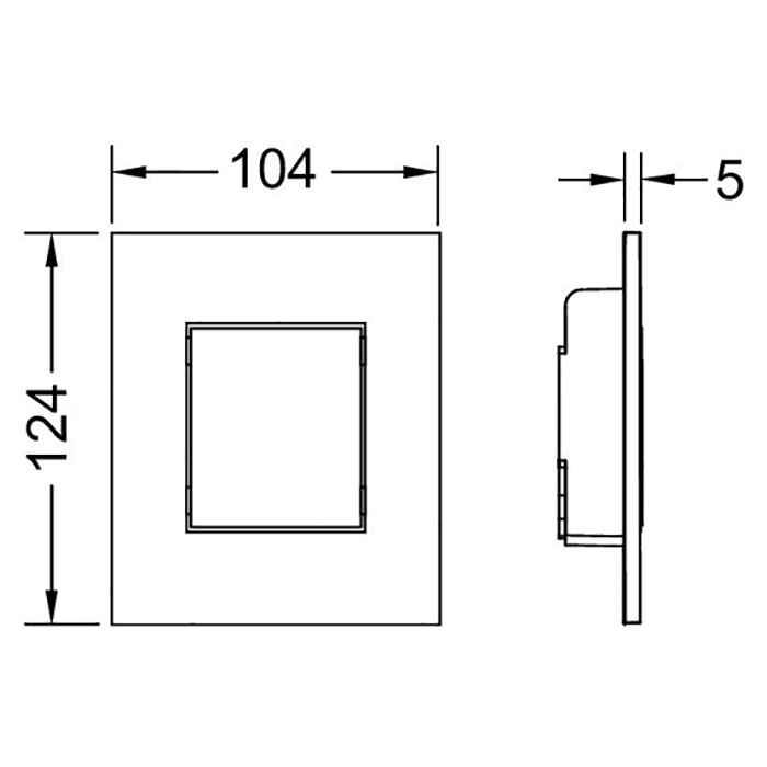 TECEnow Urinal. Панель смыва с клавишей, черная матовая 9242406 - 1