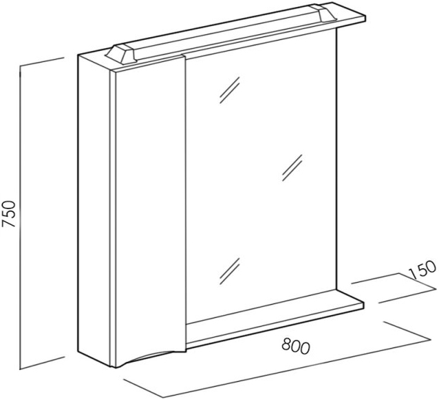 Зеркало-шкаф BelBagno Marino 80 L MARINO-SPC-800/750-1A-BL-P-L - 7