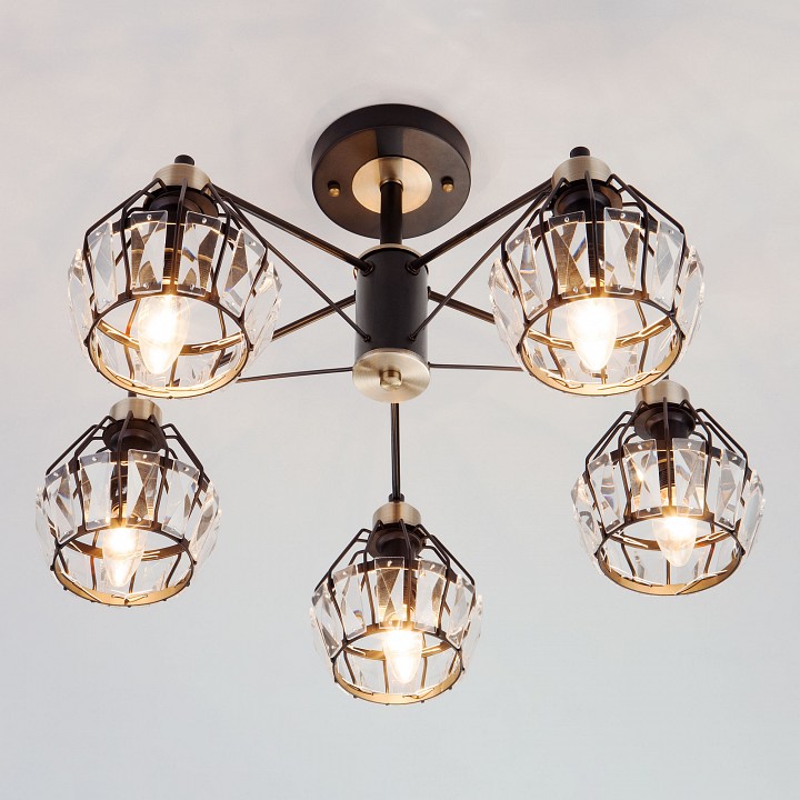 Люстра на штанге Eurosvet Lord 70075/5 черный - 2