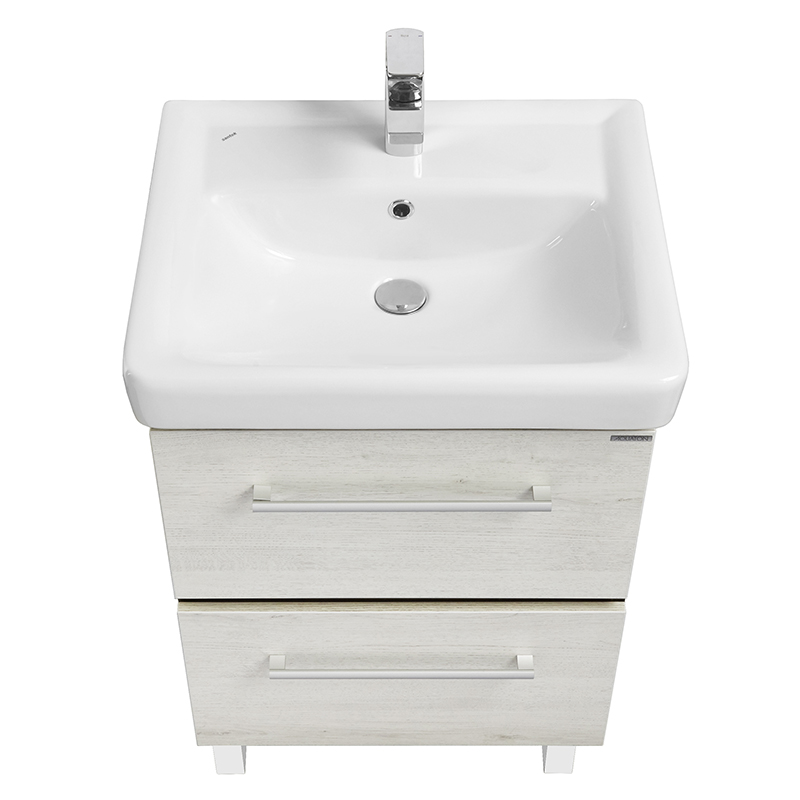 Тумба с раковиной Aquaton Ронда 60 светлое дерево - 1