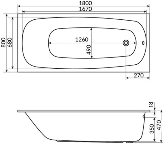 Ванна акриловая WHITECROSS Layla Slim 180x80 белый 0122.180080.100 - 4