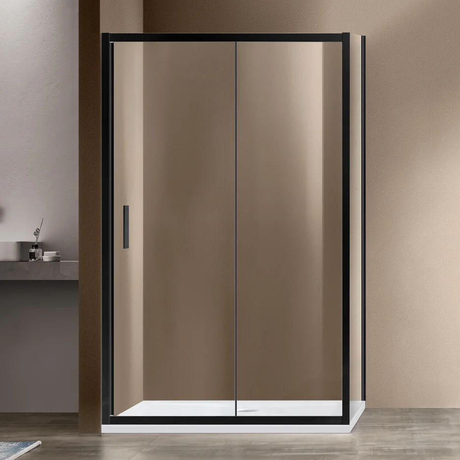 Душевой уголок Vincea Garda 150х90 профиль черный стекло прозрачное  VSR-1G9015CLB - 0