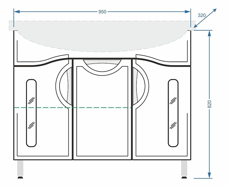 Тумба под раковину Stella Polar Сильва Эльбрус 100 белый SP-00000204 - 5