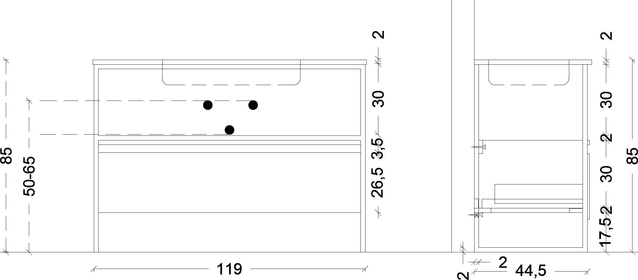 Консоль под раковину Armadi Art Loft 120 черный 893-120 - 2