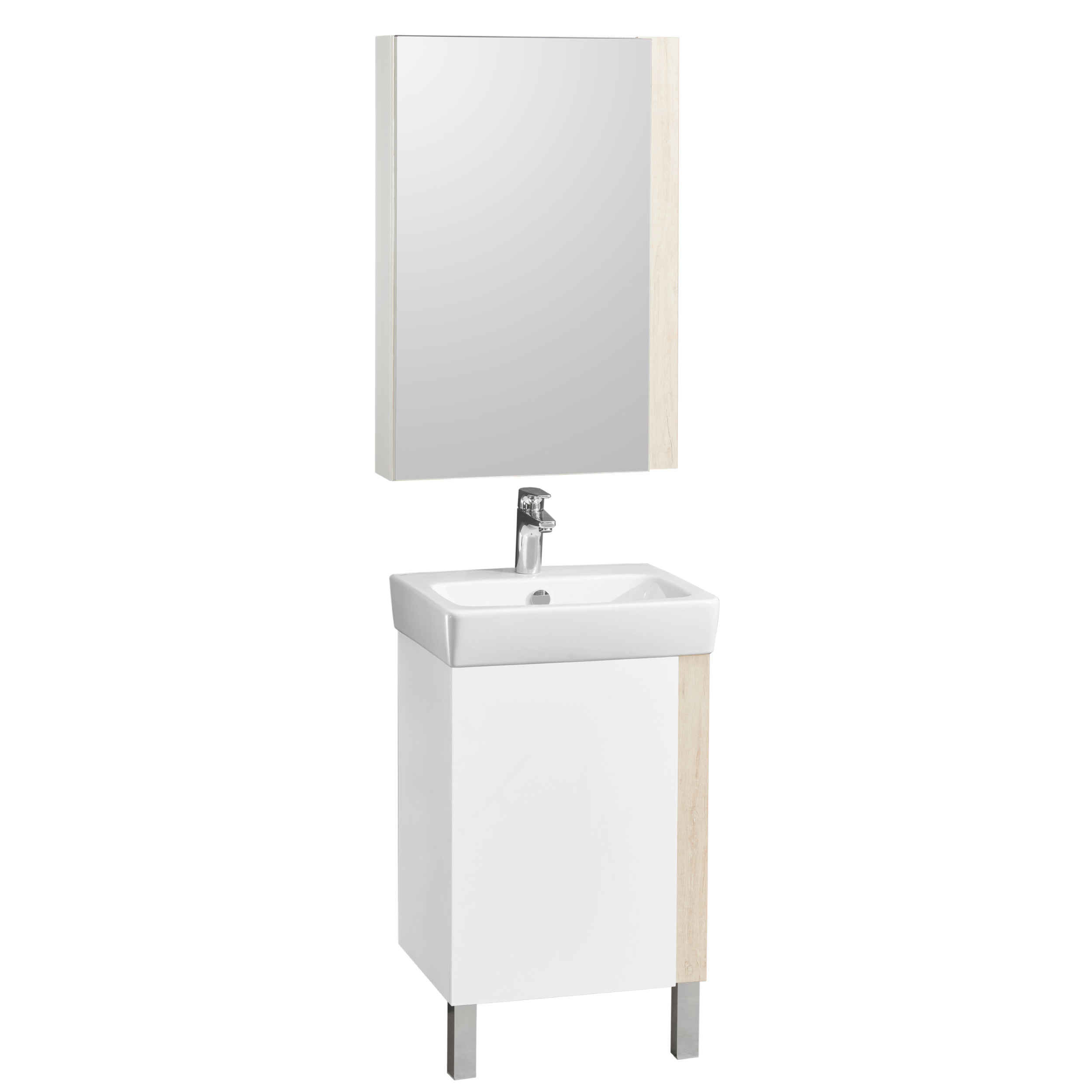 Тумба с раковиной Aquaton Кантри 50 белый-светлое дерево 1A2578K0AHB20 - 3