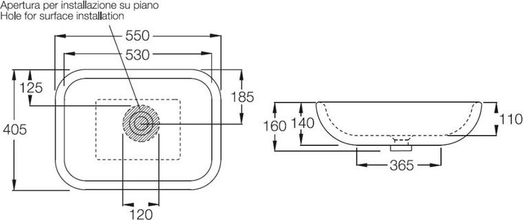 Раковина Hatria Happy Hour 17.00 Y0QQ01 - 4