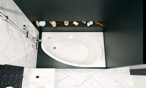 248574000 ванна акриловая CORFU ассиметричная правая 160х90 (белый) - 3