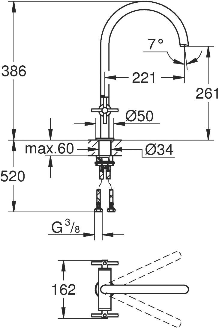 Смеситель Grohe Atrio New 30362000 для кухонной мойки - 2
