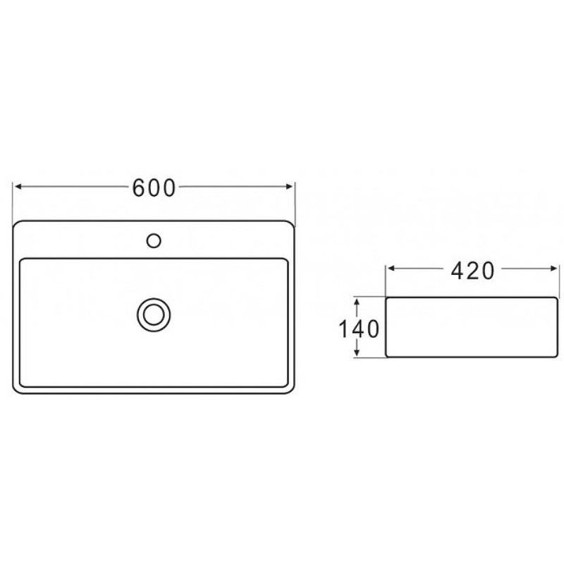 Раковина накладная BelBagno 60х42 белый  BB1338 - 4